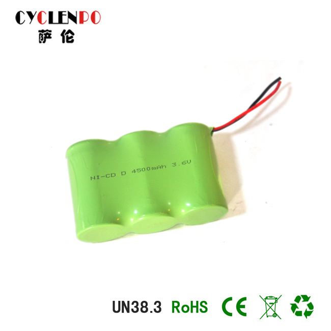 Rechargeable D ni-cd battery pack 3.6V 4500mAh for Emergency module