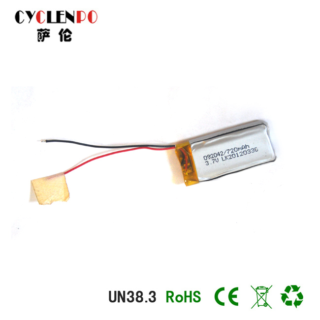 Lithium polymer battery recharge cycles 500 times 092042-720mAh 3.7V
