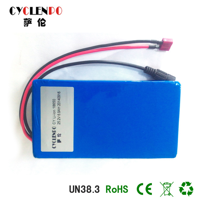 Li ion battery lithium, 25.2v 6.9Ah  18650 li-ion battery, rechargeable 18650 battery