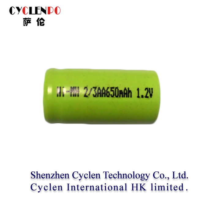 aa cell battery, 1.2V 650mAh 2/3AA  Ni-MH battery, ni-mh battery sizes
